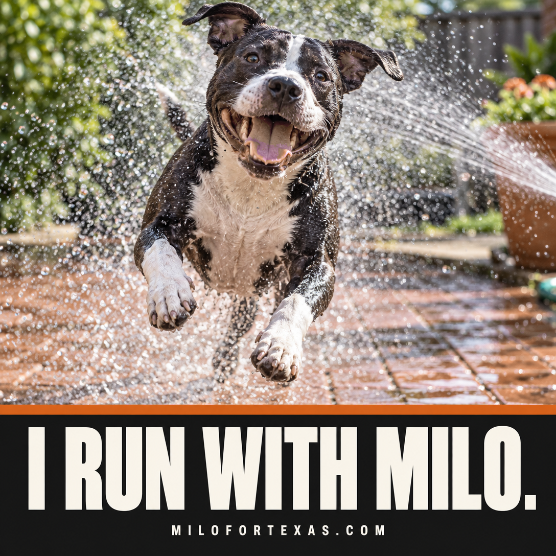 Milo for Senate social card: I run with Milo.